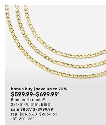 JC Penney 5mm curb chain‡ offer