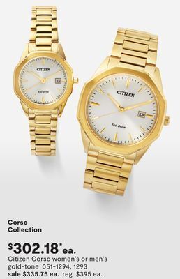 JC Penney Citizen corso women's or men's gold-tone offer