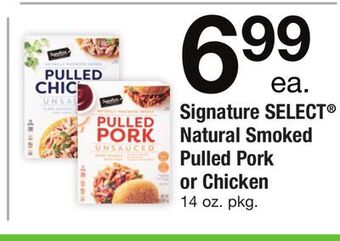 ACME Signature select® natural smoked pulled pork or chicken offer