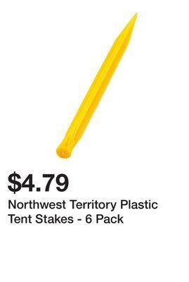 Kmart Northwest territory plastic tent stakes - 6 pack offer