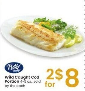 Albertsons Wild Caught Cod Portion 4-5 oz offer