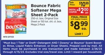 ShopRite Fabric softener mega sheet 2-pack offer