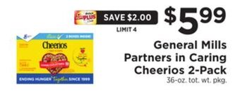 ShopRite Partners in caring cheerios 2-pack offer