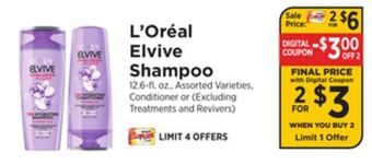 ShopRite Elvive shampoo offer