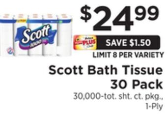 ShopRite Bath tissue 30 pack offer