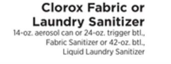 ShopRite Fabric or laundry sanitizer offer