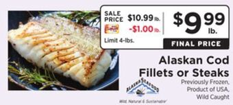 ShopRite Alaskan cod fillets or steaks offer