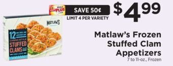 ShopRite Frozen stuffed clam appetizers offer