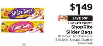 ShopRite Slider bags offer