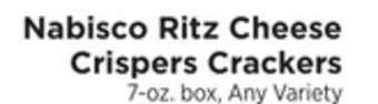 ShopRite Ritz cheese crispers crackers offer