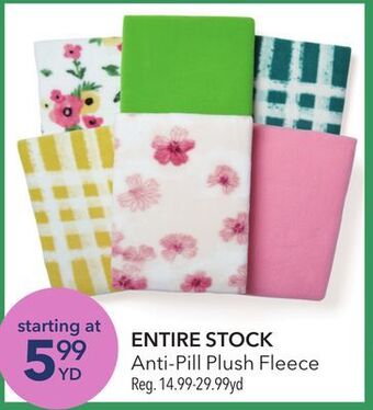 JOANN Anti-pill plush fleece offer