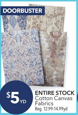 JOANN Cotton canvas fabrics offer