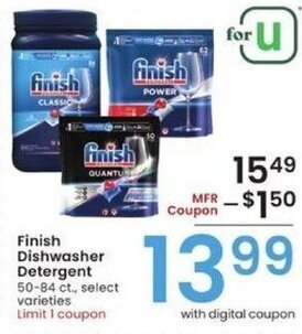 Albertsons Finish Dishwasher Detergent 50-84 ct. offer