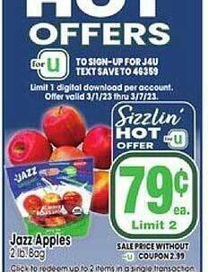 Jewel-Osco Jazz apples offer