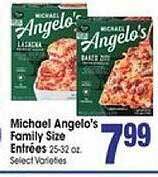Jewel-Osco Michael angelo's family size entrées offer