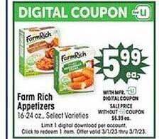 Jewel-Osco Farm rich appetizers offer