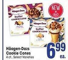 Jewel-Osco Häagen-dazs cookie cones offer