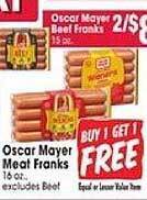 Jewel-Osco Oscar mayer meat franks offer