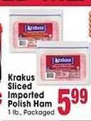 Jewel-Osco Krakus sliced imported polish ham offer