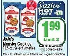 Jewel-Osco Jojo's monster cookies offer
