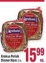 Jewel-Osco Krakus polish dinner ham offer