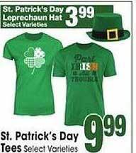 Jewel-Osco St. patrick's day tees offer