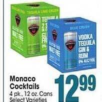 Jewel-Osco Monaco cocktails offer