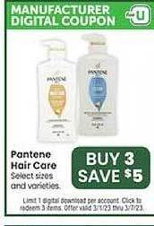 Jewel-Osco Pantene hair care offer