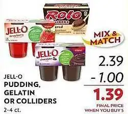 Jell-o pudding, gelatin or colliders