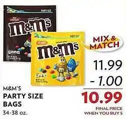 M&m's party size bags