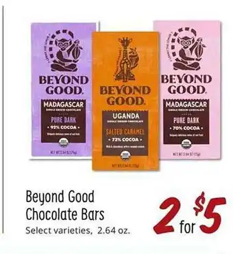 Sprouts Farmers Market Beyond good chocolate bars offer