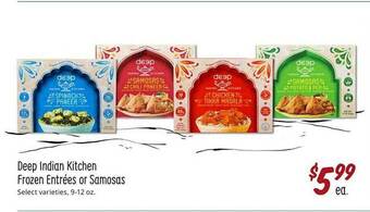 Sprouts Farmers Market Deep indian kitchen frozen entrées or samosas offer