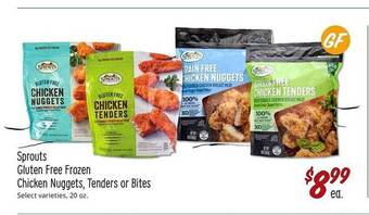 Sprouts Farmers Market Sprouts gluten free frozen chicken nuggets, tenders or bites offer