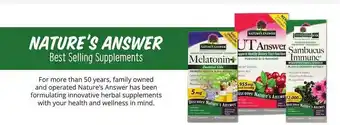 Sprouts Farmers Market Nature's answer best selling supplements offer