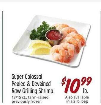 Sprouts Farmers Market Super colossal peeled & deveined raw grilling shrimp offer