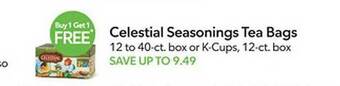 Publix Celestial seasonings tea bags offer