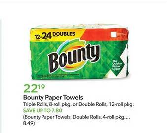 Publix Bounty paper towels offer