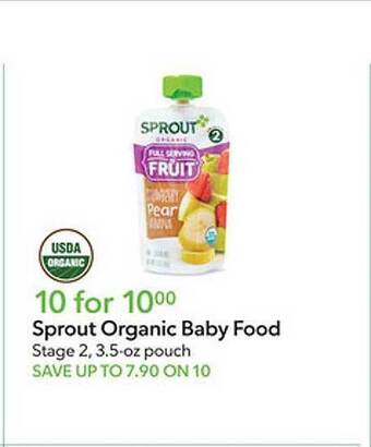 Publix Sprout organic baby food offer