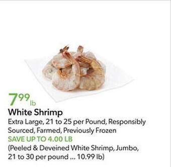 Publix White shrimp offer