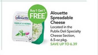 Publix Alouette spreadable cheese offer