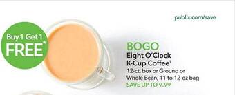 Publix Eight o'clock k-cup coffee offer