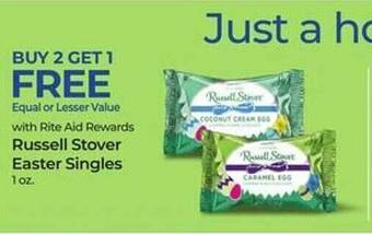 Rite Aid Russell stover easter singles offer