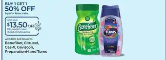 Benefiber, citrucel, gas-x, gaviscon, preparationh and tums