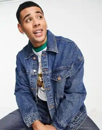 ASOS Asos design oversized denim jacket in vintage dark wash offer
