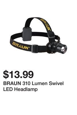 Harbor Freight Tools 310 lumen swivel led headlamp offer