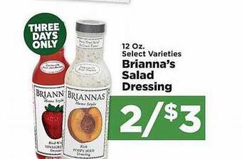 IGA Brianna's salad dressing offer