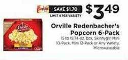 Weis Markets Orville redenbacher's popcorn 6-pack offer