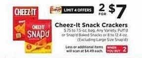 Weis Markets Cheez-it snack crackers offer