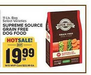 Food Lion Supreme source grain free dog food offer