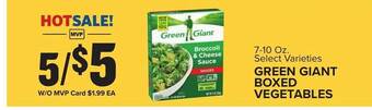 Food Lion Green giant boxed vegetables offer